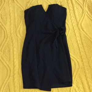 Strapless Black self knot mini dress